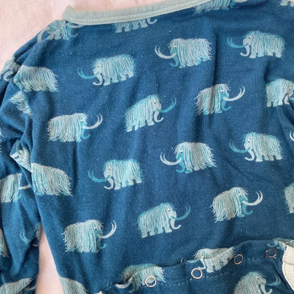 💙2/$25 Kickee Pants 3-6 Months Baby Blue Elephant Button Sleeper - Picture 4 of 5